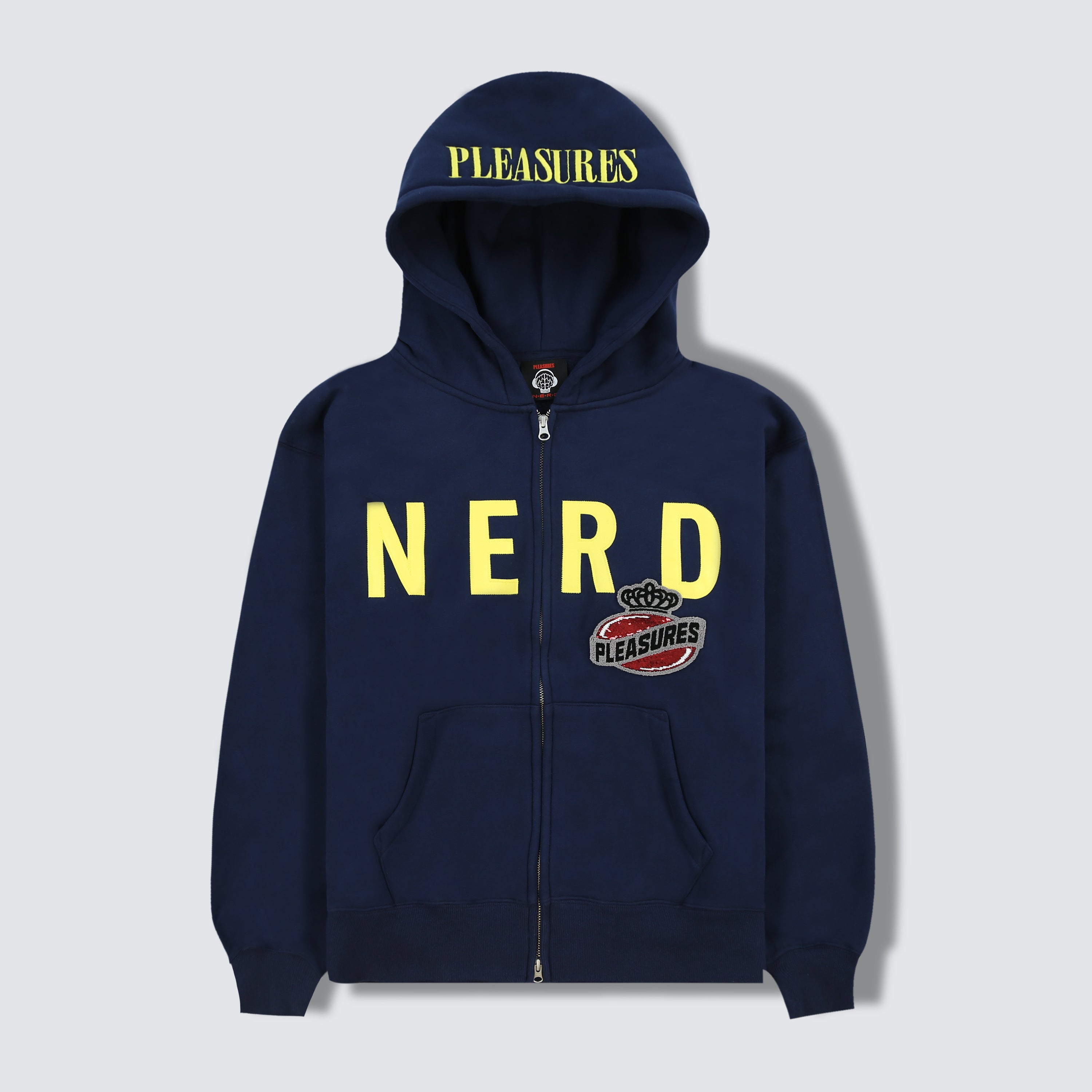 NERD ZIP UP HOODIE NAVY Personage