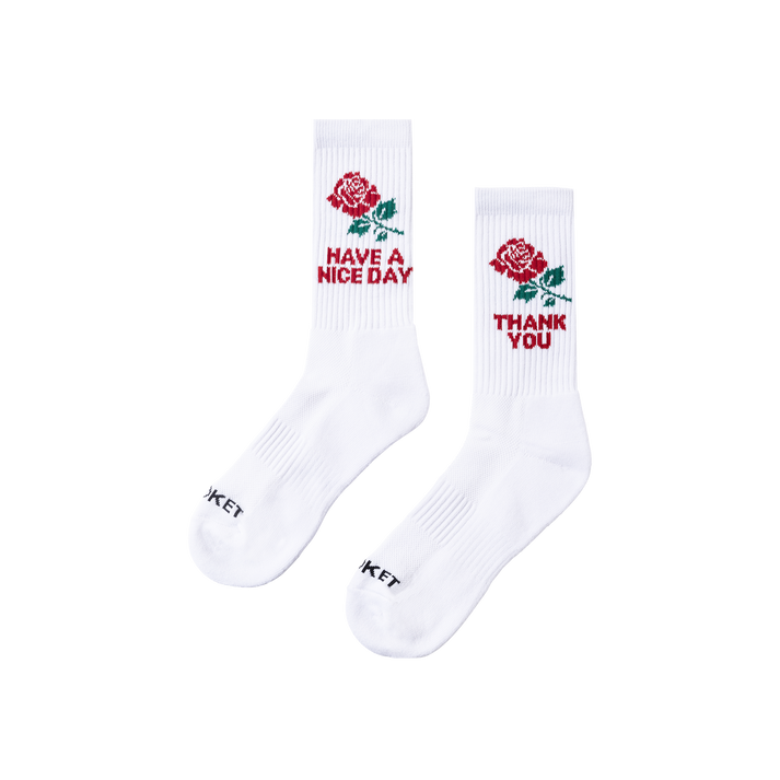 HAVE A NICE DAY SOCKS WHITE