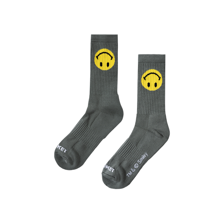 SMILEY UPSIDE DOWN SOCKS SAGE