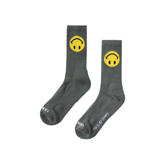 SMILEY UPSIDE DOWN SOCKS SAGE