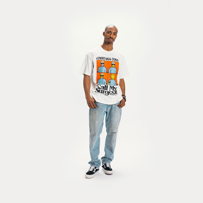 SMILEY CALL MY SURGEON T-SHIRT PARCHMENT
