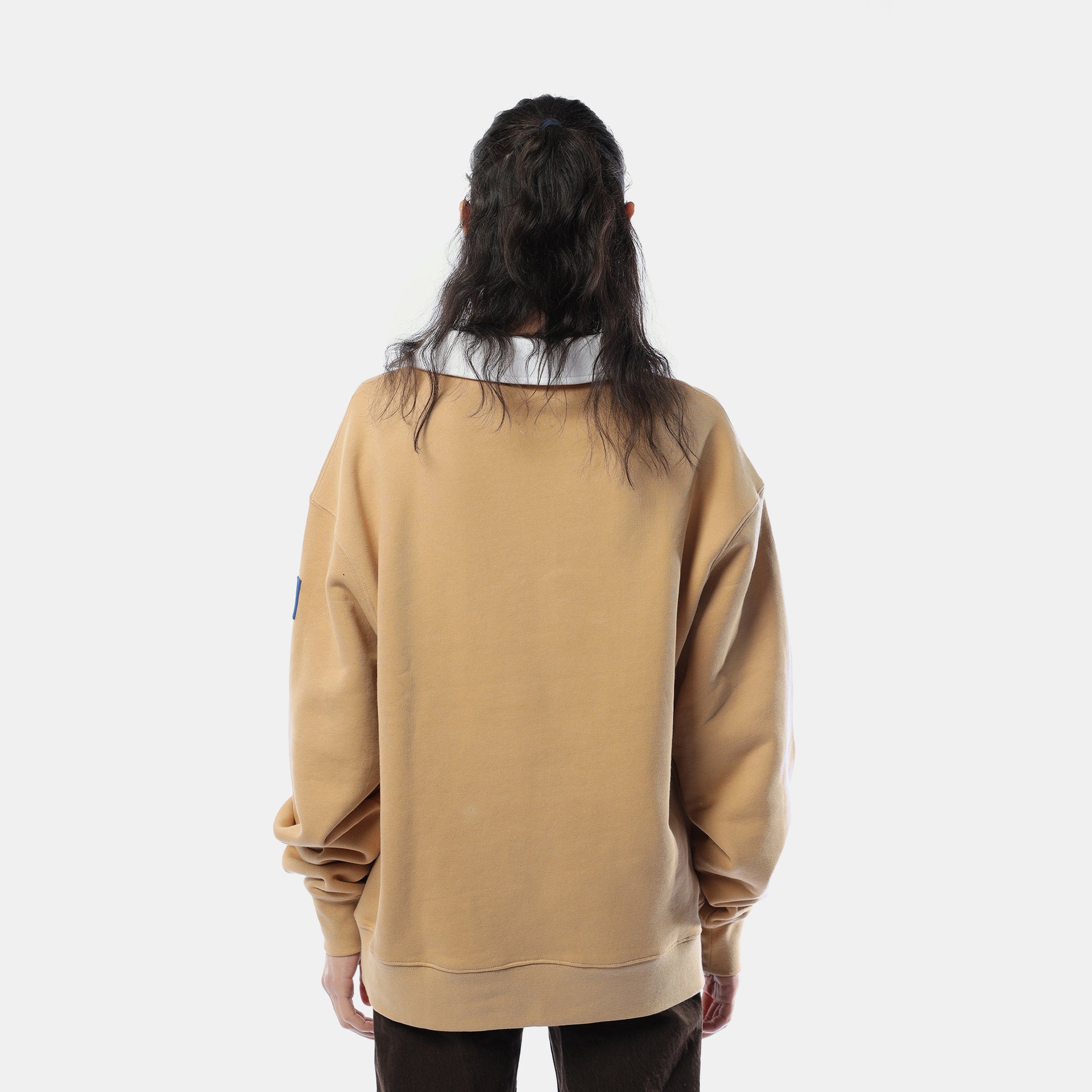White collar Brown sweater