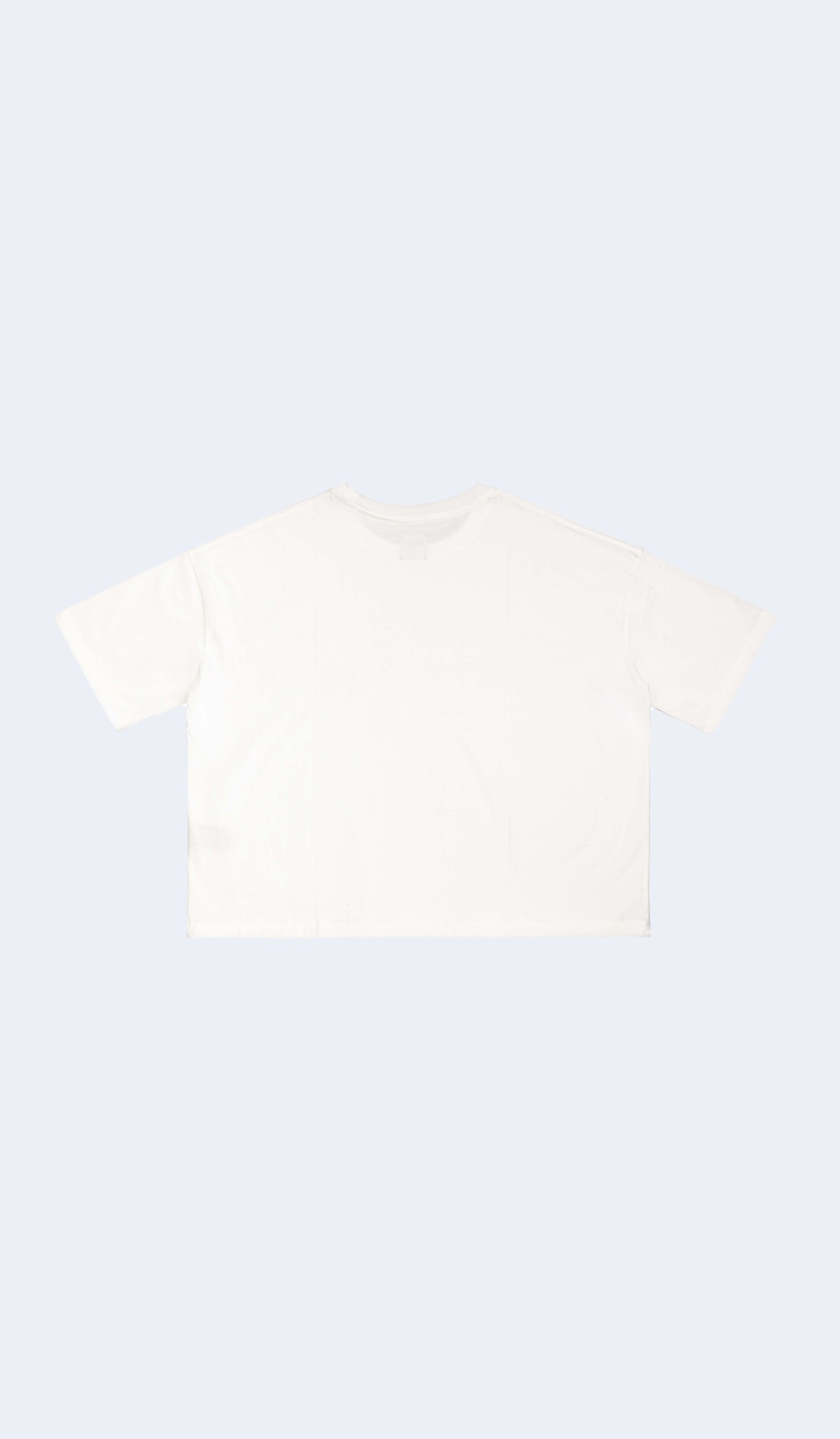 Watch Your Belongings White Cropped Tee