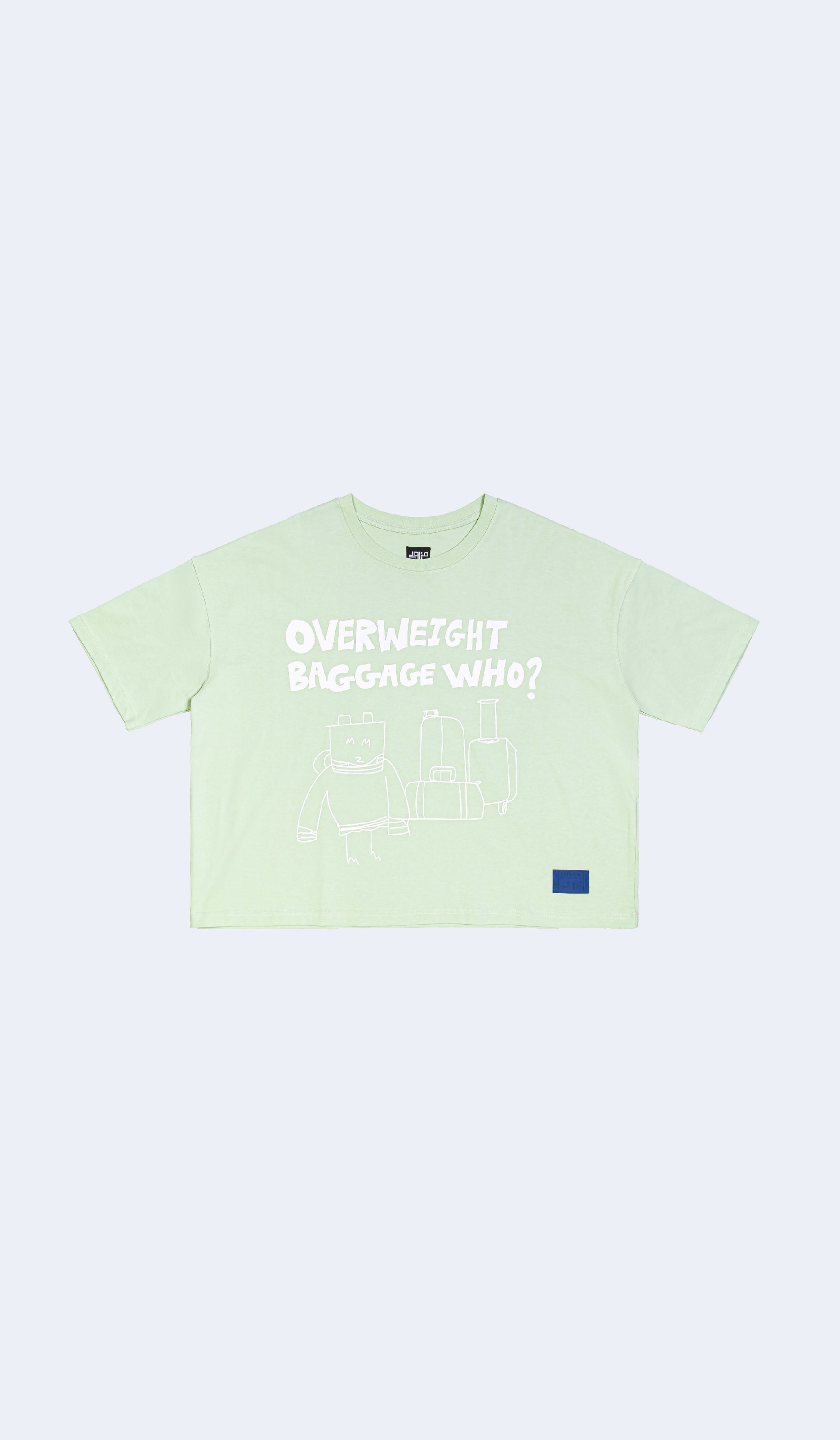 Overweight Baggage Who? Green Cropped Tee