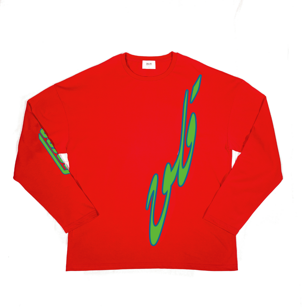 RED ARABIC PRINT LONGSLEEVE