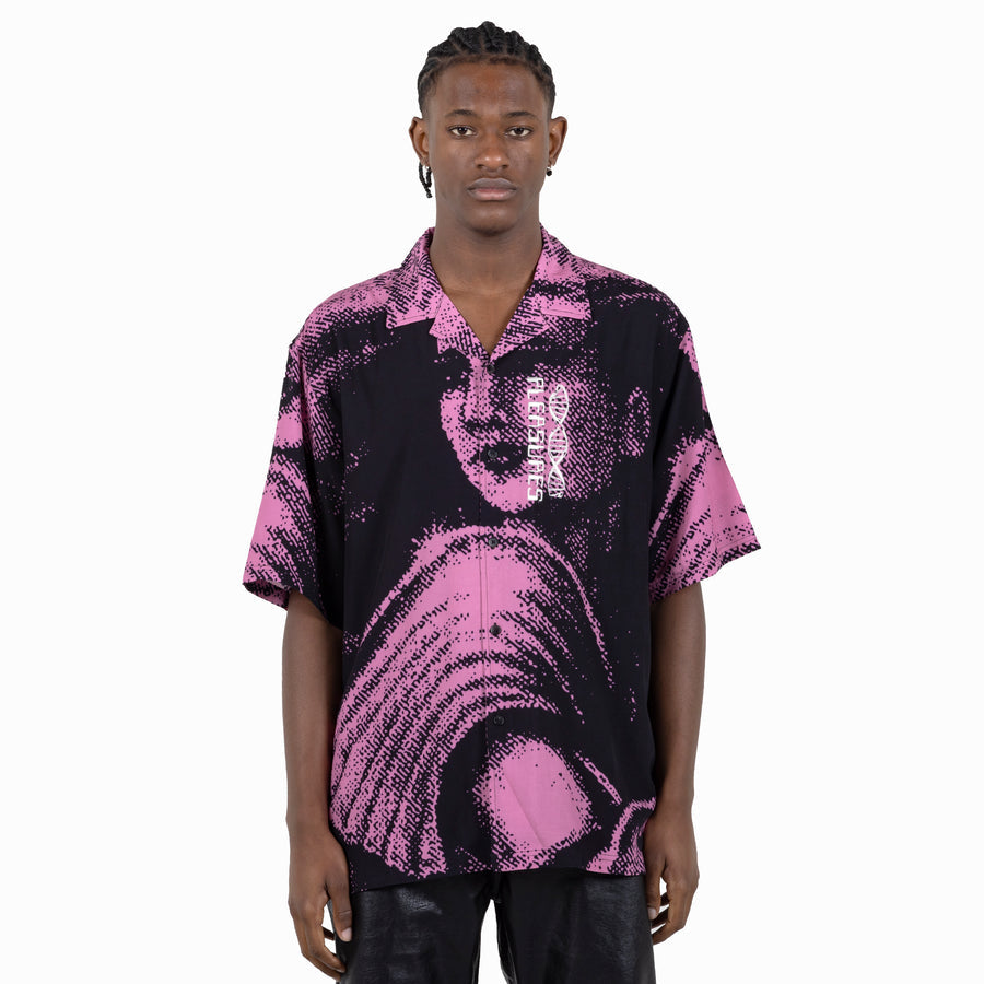 Femme Camp Collar Button Down Black/Pink